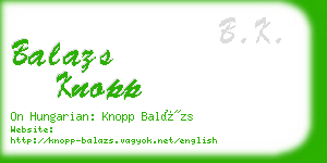 balazs knopp business card